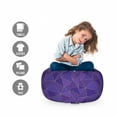 thumbnail image 2 of Geometric Storage Toy Bag Chair, Continuing Polygonal Shapes Irregular Formations in Monochrome, Stuffed Animal Organizer Washable Bag, Small Size, Indigo Quartz and Yellow, by Ambesonne, 2 of 3