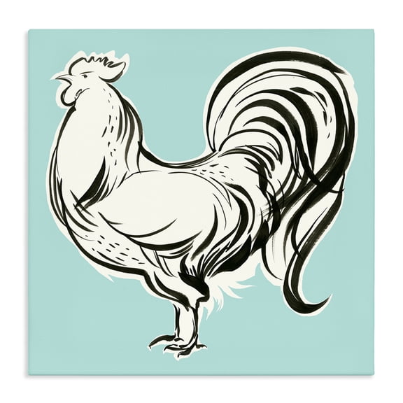 Stupell Industries Farmhouse Modern Rooster Drawing Canvas Art, 17 x 17, by Laura Marr