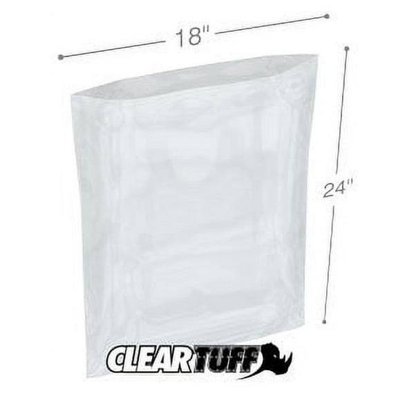 ClearTuff - 18" x 24" 2 Mil Flat Poly Bags - 500/Case