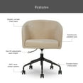 thumbnail image 2 of Better Homes & Gardens Wyatt Velvet Office Chair, Beige, 2 of 13