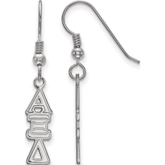 Sterling Silver Rh-Plated Logoart Alpha Xi Delta Dangle Medium Earrings (39 X 7) Made In United States ss004axd