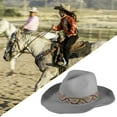 thumbnail image 5 of Elegant Fedoras Hat with Braided Ribbon Wools Wide Brimmed Western Hat for Church Casual Wear Unisex Hat, 5 of 8