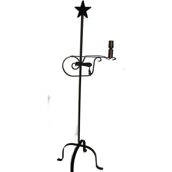 Wrought Iron Floor Lamp Star Top - Amish Made