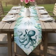 thumbnail image 6 of Table Runners 60 Inches Long, Octopus Coastal Cotton Linen Kitchen Dining Coffee Table Runner for Party Home Decor, Summer Beach Nautical Starfish Compass Tabletop Dresser Scarves Runner 13x60 Inch, 6 of 9