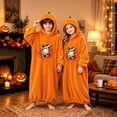 thumbnail image 2 of Afdoent Girls Halloween Pumpkin Jumpsuit Thick Winter Ghost Print Pajama Jumpsuit Fall Winter Loungewear Comfortable Kids Holiday Sleepwear 8-10 Years, 2 of 6