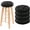 Black, variant on Bar Stool Covers Set of 2, Stool Covers Round with Elastic Band Pad,  Nonslip and Washable, 12 Inch, Wine Red