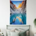 thumbnail image 4 of Colorful Tapestry, Reflection of Cliffs on Lake at Torres Del Paine National Park Image, Wall Hanging for Bedroom Living Room Dorm Decor, 60W X 80L Inches, Azure Blue Multicolor, by Ambesonne, 4 of 5