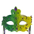 thumbnail image 5 of Xfvqtps Mardi Gras Mask for Women Masquerade Masks Half Face Sequin Carnival Mask for Makeup Performance Ball Party Purple, 5 of 6