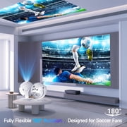 Magcubic Smart Projector 8K Support 300 ANSI Lumens with WiFi6 & BT5.4, Auto Vertical Keystone, Android 14 Pre-Installed Apps, Mini Projector for Sports Viewing, Perfect Gift for Soccer Fans HY300F