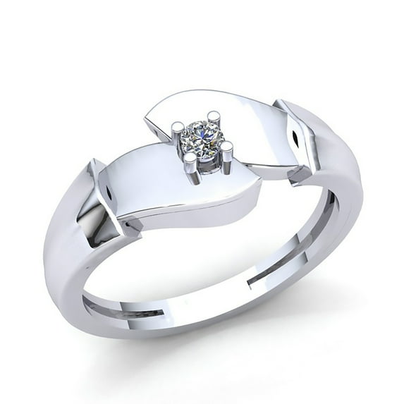 Genuine 0.4ct Round Cut Diamond Mens Fancy Solitaire Anniversary Engagement Ring Solid 14K Rose, White or Yellow Gold GH SI1