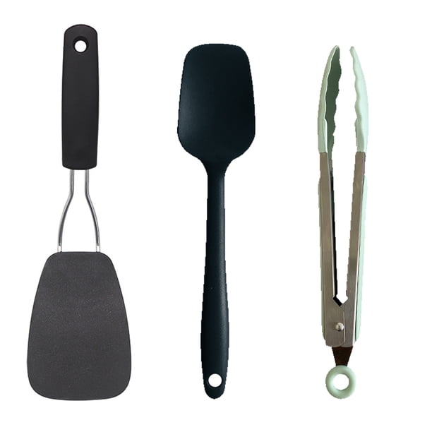 Cubiertos de 3 piezas, utensilios de cocina antiadherentes, espátula para crema, espátula de nailon, clips para alimentos