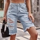 thumbnail image 3 of Pantalones cortos hasta la rodilla, pantalones cortos casuales para mujer con cintura media, pantalones cortos de mezclilla para mujer diseñados para la perfección, 3 of 9