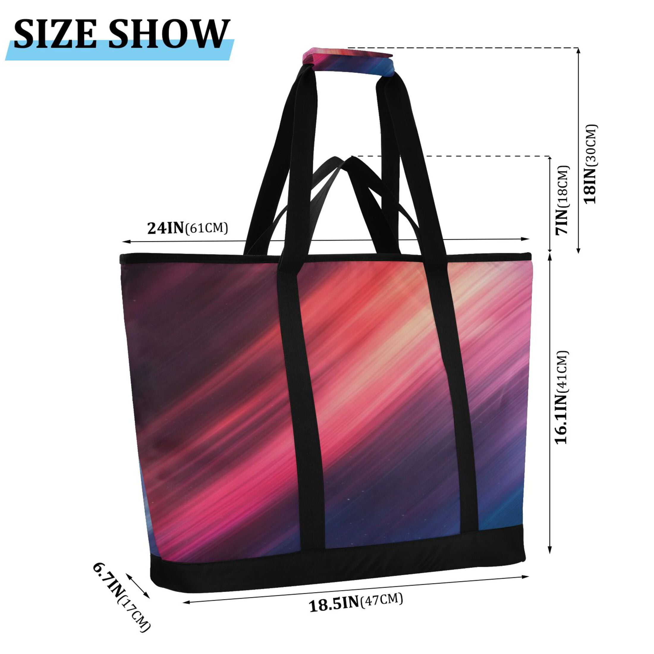 Large Hand-held Ice Pack Picnic Bag Insulation and Refrigeration Suitable for Shopping Picnics and Camping Red Blue Lines