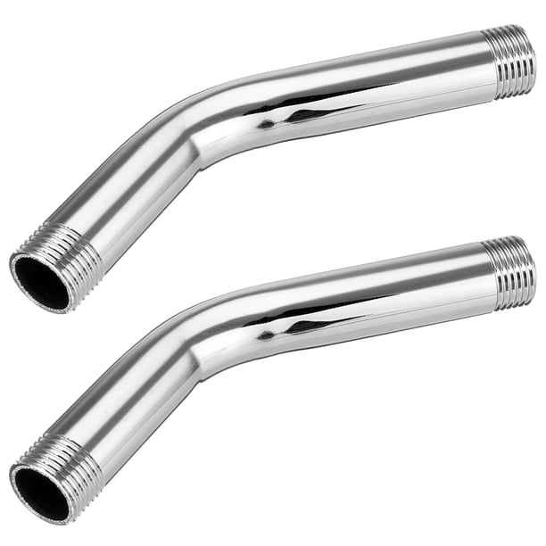 2piezas G1 / 2 Pulgada 15cm Extensión de Cabezal de Ducha de Acero Inoxidable Montada en la Pared Brazo