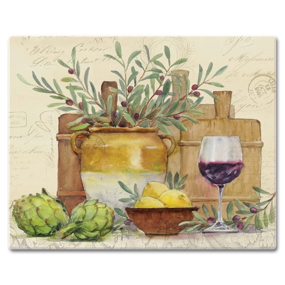 CounterArt Rustic Wine 3mm Tempered Glass Cutting Board 15" x 12"