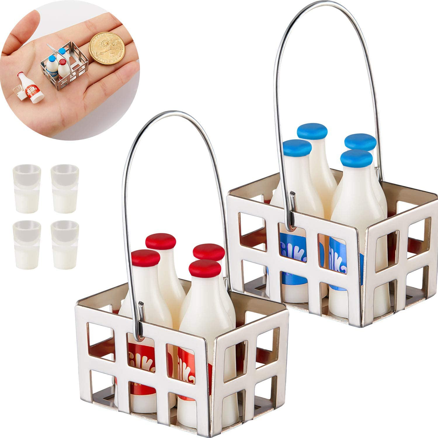 New 1:12 Baby Bottles Shampoo Bib Set Doll House Miniature Nursery Accessory 