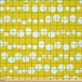 thumbnail image 2 of Ambesonne Yellow and White Fabric by the Yard Microfiber, Doodle Circles, 5 Yards, Earth Yellow and White, 2 of 2