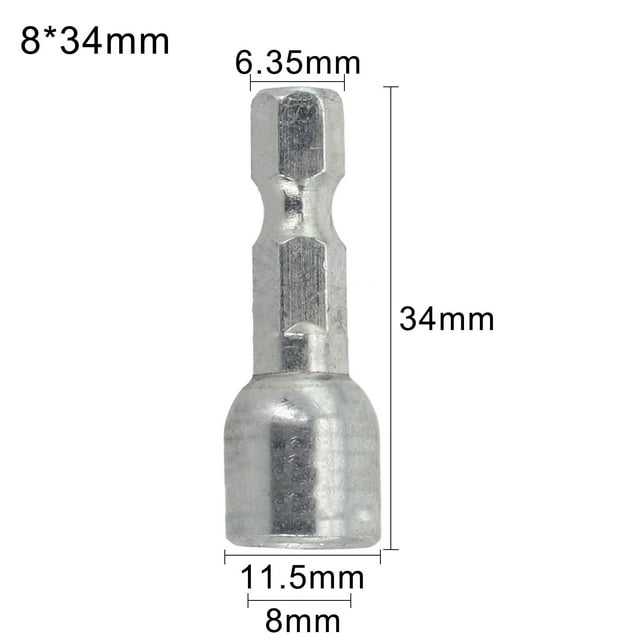8mm Magnetic Nut Screwdriver Socket Bit Hex Shank Driver Adapter Socket Wrench 8x34mm
