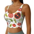 thumbnail image 2 of Fotbe Tomatoes Pattern Womens' Sports Bra Longline Wirefree Padded with Medium Support Sports Moisture-Wicking Workou Vest,Tank Top-Medium, 2 of 9