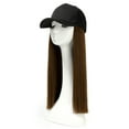 thumbnail image 2 of Casquette de Baseball Cheveux Lisses Coiffure Perruque Réglable Chapeau Attaché Cheveux Longs, 2 of 4