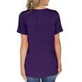 thumbnail image 4 of ONLYSHE Womens Summer V Neck T Shirts Short Sleeve Loose Fit Basic Tunic Tops Blouse, 4 of 5