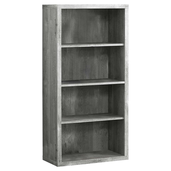 11.75" X 23.75" X 47.5" Grey Particle Board Adjustable Shelves Bookshelf