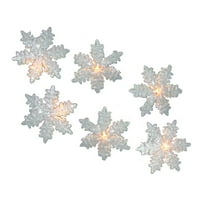 Kurt Adler UL 10-Light Snowflake Party Light Set, White