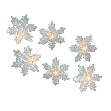 Kurt Adler UL 10-Light Snowflake Party Light Set, White