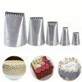 thumbnail image 2 of 5PCS Stainless Steel Cake Piping Nozzle Set-Serrated&Flat Edge Tips Cake Icing Decorating Supplies DIY Cake Making Cream Cupcake, 2 of 6