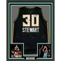 Framed Facsimile Autographed Breanna Stewart 35x39 New York Black Reprint Laser Auto Basketball Jersey