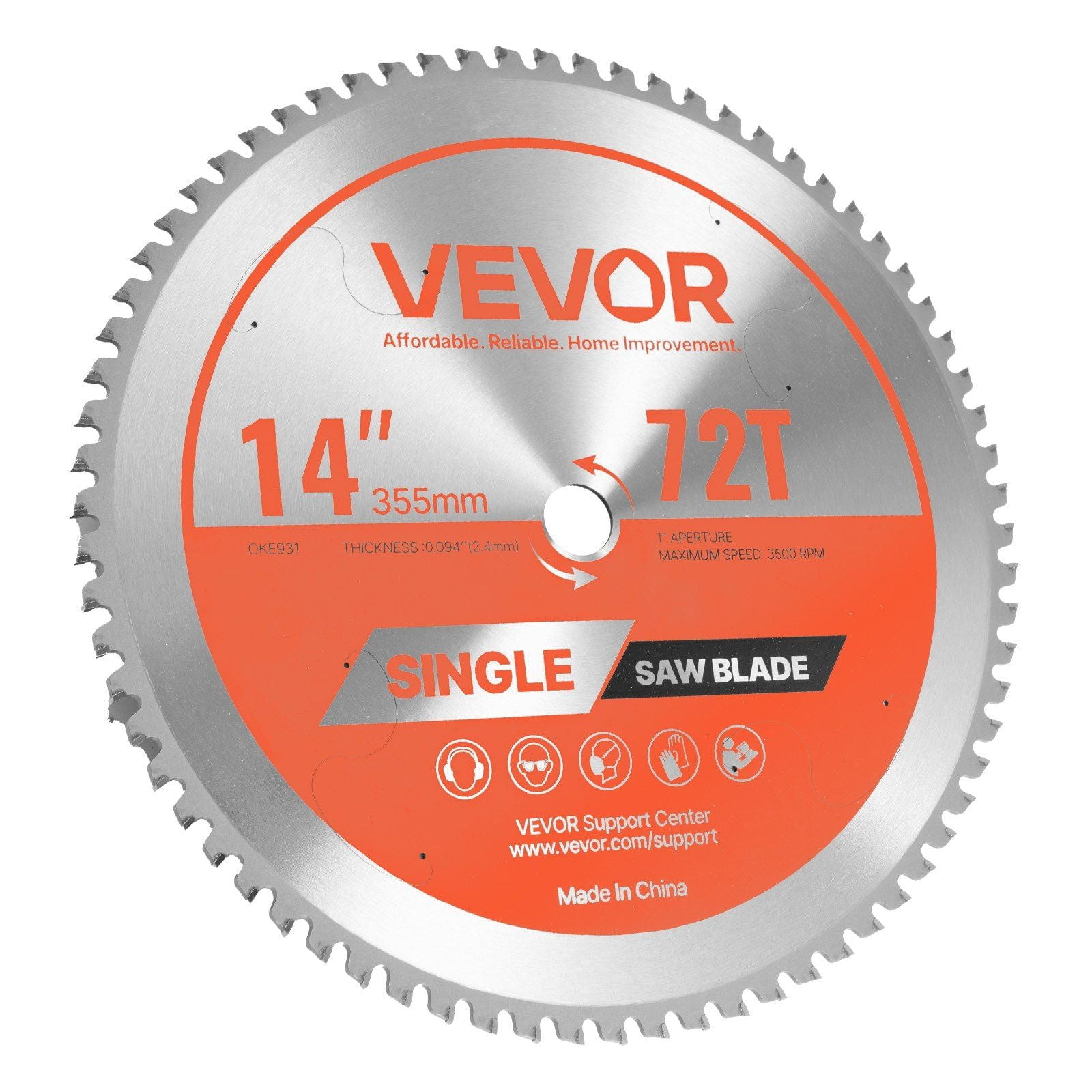 Circular Saw Blade Metal Cutting Blade for Circular Saw 14 in 72 Teeth