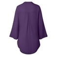thumbnail image 4 of Royisotas Fall and Winter Tops for Women Plus Size Casual Side Slit Oversized Long Sleeve Women Button Down Shirt Purple Collared Button up Shirts, 4 of 5