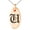 Rose, variant on Stainless Steel Letter U Initial Old English Monogram Engraved Small Oval Charm Pendant Necklace