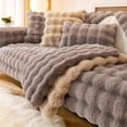 thumbnail image 2 of Long Plush Sofa Towel Thickened in Winter Anti Slip Sofa Cushion with Wave Pattern Living Room L-shaped Sofa Cover  Pillowcase (color 07,110x240cm 1pcs), 2 of 7