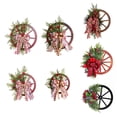 thumbnail image 5 of Christmas Wagon Wheel Wreath Winter Door Hanging Home Decoration Gift Different Sizes New Year Gift Christmas, 5 of 5