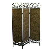 ORE International 3 Panel Room Divider, Antique Gold