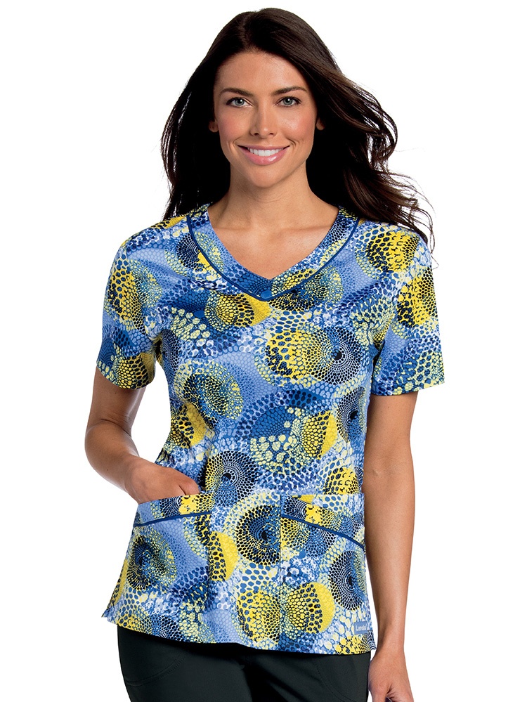 landau print scrub tops