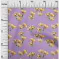 thumbnail image 1 of oneOone Viscose Chiffon Pastel Purple Fabric Flower & Leaves Watercolor Sewing Material Print Fabric By The Yard 42 Inche Wide, 1 of 4