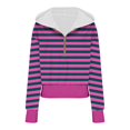 thumbnail image 4 of Sweatshirts For Teen Women Long Sleeve Print Casual Zipper Graphic Hoodies Drawstring Pullover Oversized Hoodies, 4 of 5