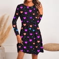 thumbnail image 2 of Ltctricy Valentine's Day Dresses for Women Lounge Long Sleeve A-Line Beach Dress Casual Fashion Crewneck Flowy Dress, 2 of 5