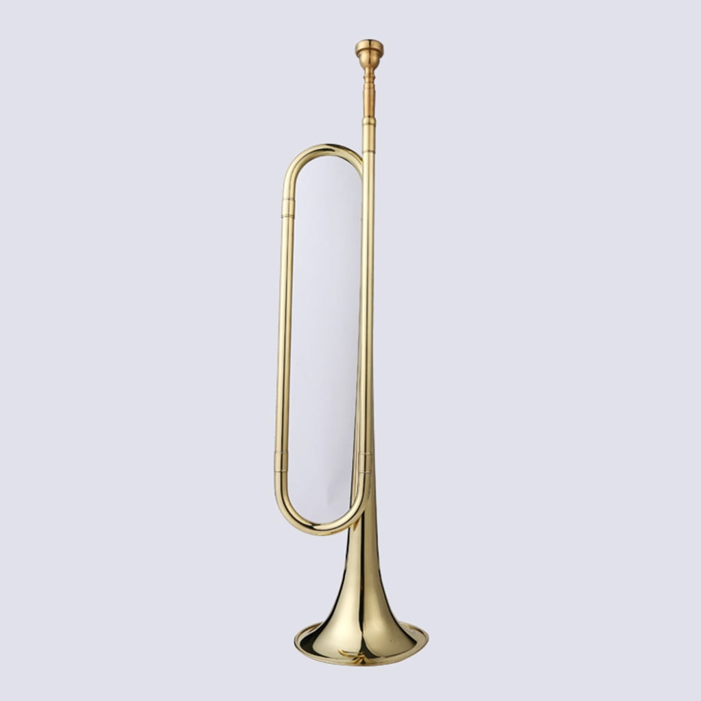 BQBQERT Brass Trumpet School Band Orchestras Bugle with Mouthpiece Musical Instruments Beginners Big Strides Spanish Bugle