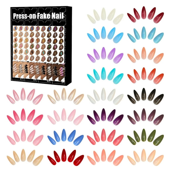 VOKE Christmas New Nail Advent Calendar For Nail Modelling New Nail Advent Calendar Christmas Holiday Advent Nail Wear Nail A Daily Dose Of Festive Manicure 2ML Festival Accessories Sequin Crafts Nail