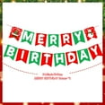 thumbnail image 5 of Merry Birthday Banner Cake Topper Christmas Birthday Party Decorations for Xmas Eve Winter Holiday Party Supplies, 5 of 5
