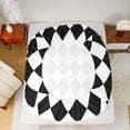 thumbnail image 5 of Homewish Rhombus Pattern Bed Sheets,Modern Geometric King Sheets,Black White Buffalo Sheet Set For Boys Kids,Luxury Bedroom Decor,4-Piece, 5 of 7