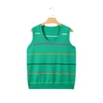 thumbnail image 5 of Women's Striped Knit Sweater Tank – Sleeveless Round Neck Top, Casual Summer Fashion, XL, 5 of 9