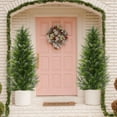 thumbnail image 4 of DAMAI 35.4" Artificial Cedar Topiary Trees for Front Porch Decor Realistic Xmas Tree Shrubs Faux Cypress Greenery Fake Potted Plants for Indoor and Outdoor Front Porch Gardens, 4 of 5