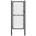 thumbnail image 2 of vidaXL Fence Gate Metal Fence Post Garden Gate for Outdoor Backyard Black, 2 of 11