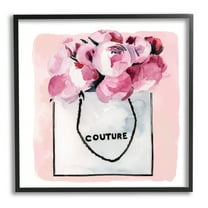 Stupell Industries Blooming Pink Peonies Glam Arrangement Graphic Art Black Framed Art Print Wall Art, Design by Jennifer Paxton Parker