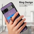 thumbnail image 4 of for Google Pixel 7 Wallet Case with Detachable Card Holder & 360° Rotation Finger Ring Holder Stand, Shockproof PU Leather Phone case with Card Slot for Men Women for Google Pixel 7, Purple, 4 of 10