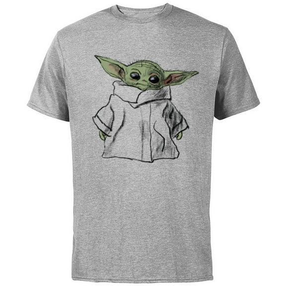 Star Wars The Mandalorian The Child Illustration - Short Sleeve Cotton T-Shirt for Adults - Customized-Athletic Heather